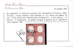 1862 - 40 cent. rosso carminio ... 