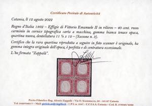 1862 - 40 cent. rosso carminio ... 