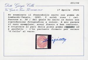 1863 - 5 soldi rosa, dent. 14 ... 