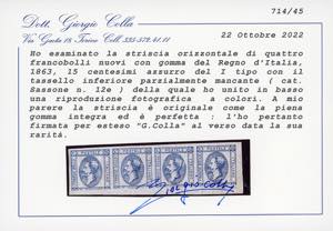 1863 - 15 cent. Litografico, I ... 