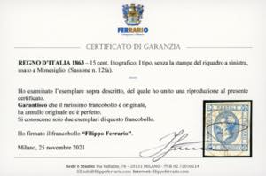 1863 - 15 cent. Litografico, I ... 