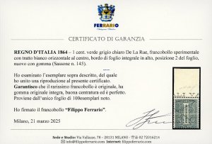 1864 - 1 cent. verde grigio chiaro ... 