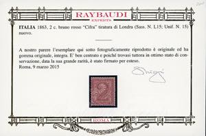 1863 - 2 cent. bruno rosso De La ... 