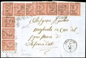 1866 - 2 cent. bruno rosso, De La Rue, ... 