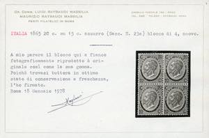 1865 - 20 cent. su 15 cent. ... 