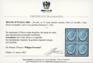 1865 - 20 cent. su 15 cent. ... 