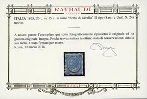 1865 - 20 cent. su 15 cent. Ferro ... 