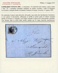 1856 - 10 cent. nero intenso, ... 