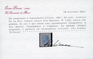 1867 - 20 cent. celeste chiaro, ... 