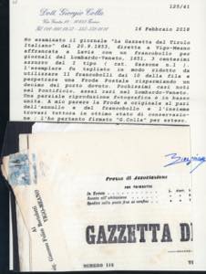 1853 - 3 cent. Mercurio azzurro, I ... 