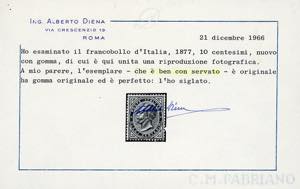 1877 - 10 cent. azzurro (27), ... 