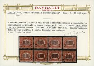 1878 - Servizio soprastampati, ... 