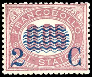 1878 - 2 cent. su 0,05 lire Servizio ... 