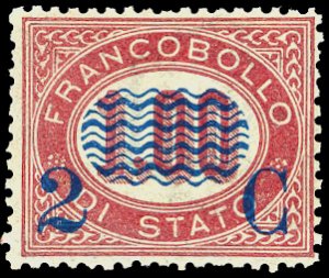 1878 - 2 cent. su 1 lira Servizio ... 