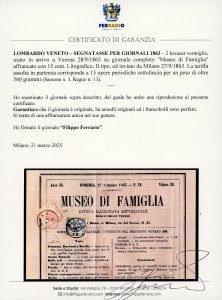 1863 - 2 kr. vermiglio (3), ... 