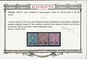 1890/91 - Soprastampati, serie ... 