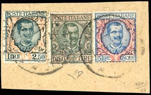 1926 - 2,50 lire, 5 lire e 10 lire Floreale ... 