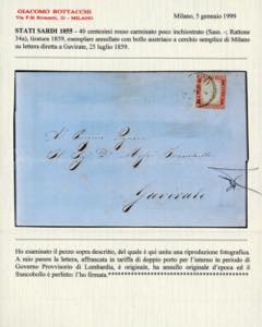 1859 - 40 cent. rosso carminato, ... 