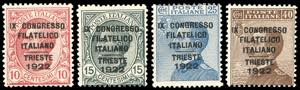 1922 - Congresso Filatelico, serie completa ... 