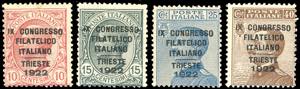 1922 - Congresso Filatelico, serie completa ... 