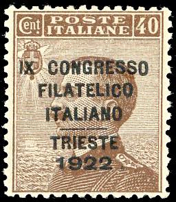 1922 - 40 cent. Congresso Filatelico (126), ... 