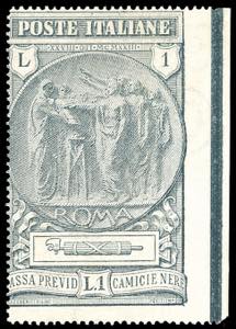 1923 - 1 + 1 lira Camicie Nere, non ... 