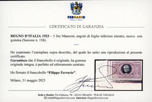 1923 - 5 lire Manzoni (156), ... 