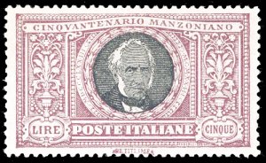 1923 - 5 lire Manzoni (156), ottima ... 