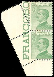 1925 - 20 cent. Michetti, coppia verticale, ... 