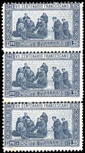 1926 - 1,25 lire San Francesco, dentellatura ... 