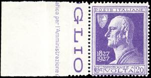 1927 - 20 cent. Volta violetto, errore di ... 