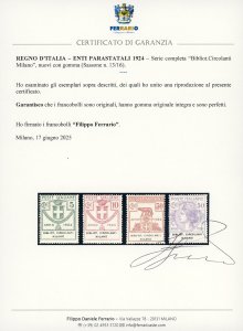 BIBLIOT.CIRCOLANTI MILANO 1924 - ... 