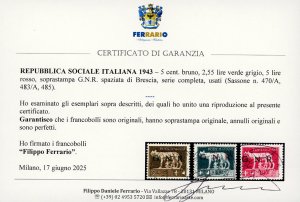 1943 - Soprastampa G.N.R. di ... 