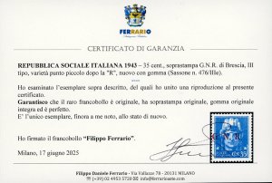 1943  - 35 cent., soprastampa ... 