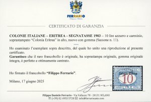 SEGNATASSE 1903 - 10 lire ... 