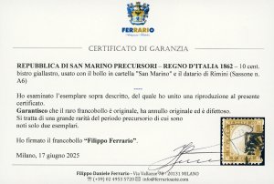 1862 - 10 cent. bistro giallastro ... 