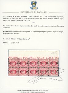 1892 - 10 cent. su 20 cent., ... 