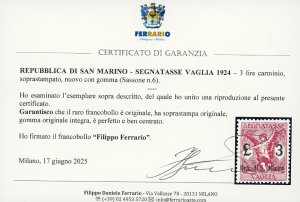 1924 - 3 lire soprastampato (6), ... 