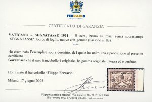 1931 - 5 cent., senza soprastampa ... 