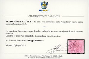 1870 - 80 cent. rosa carminato ... 