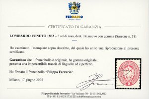 1863 - 5 soldi rosa, dent. 14 ... 