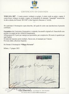 1857 - 2 crazie azzurro verdastro ... 