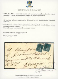 1854 - 4 crazie verde scuro su ... 