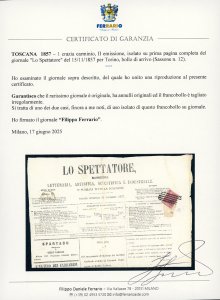 1857 - 1 crazia carminio, II ... 