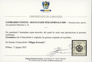 1859 - 1 kr. nero (2), nuovo, ... 