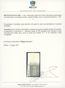 1864 - 1 cent. verde grigio chiaro ... 