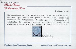 1865 - 20 cent. su 15 cent. Ferro ... 