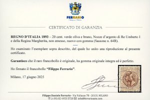 1893 - 20 cent. verde oliva e ... 