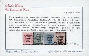 1922 - Congresso Filatelico, serie ... 