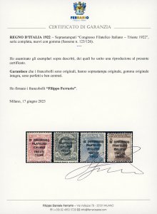 1922 - Congresso Filatelico, serie ... 